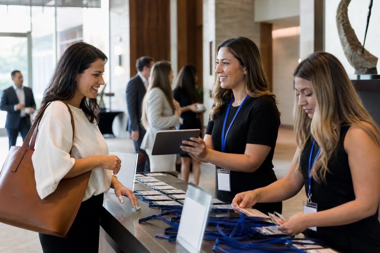 Members networking at an association event